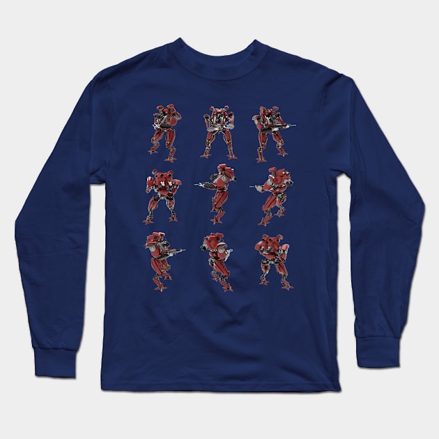 Retro Robot Long Sleeve T-Shirt by Wanda City